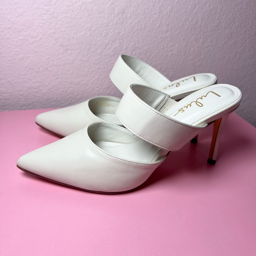 Faire Off White Pointed-Toe Mules by Lulus - Picture 4 of 11